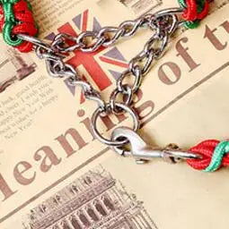 Heavy-Duty Double Strand Rope Leash & P Chain Collar Set