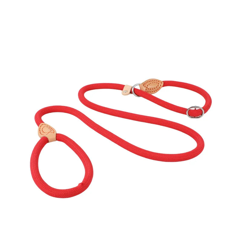 WizePet Heavy Duty Braided Slip Rope Dog Leash | Adjustable Training Lead & Collar for Medium & Large Dogs