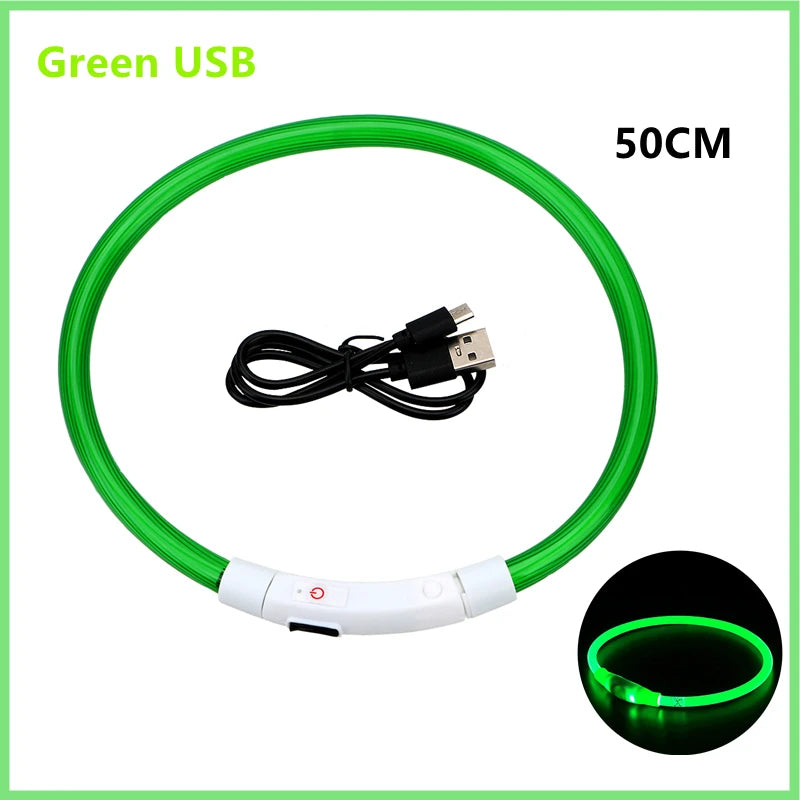 USB Rechargeable LED Dog Collar — Night Safety Glow