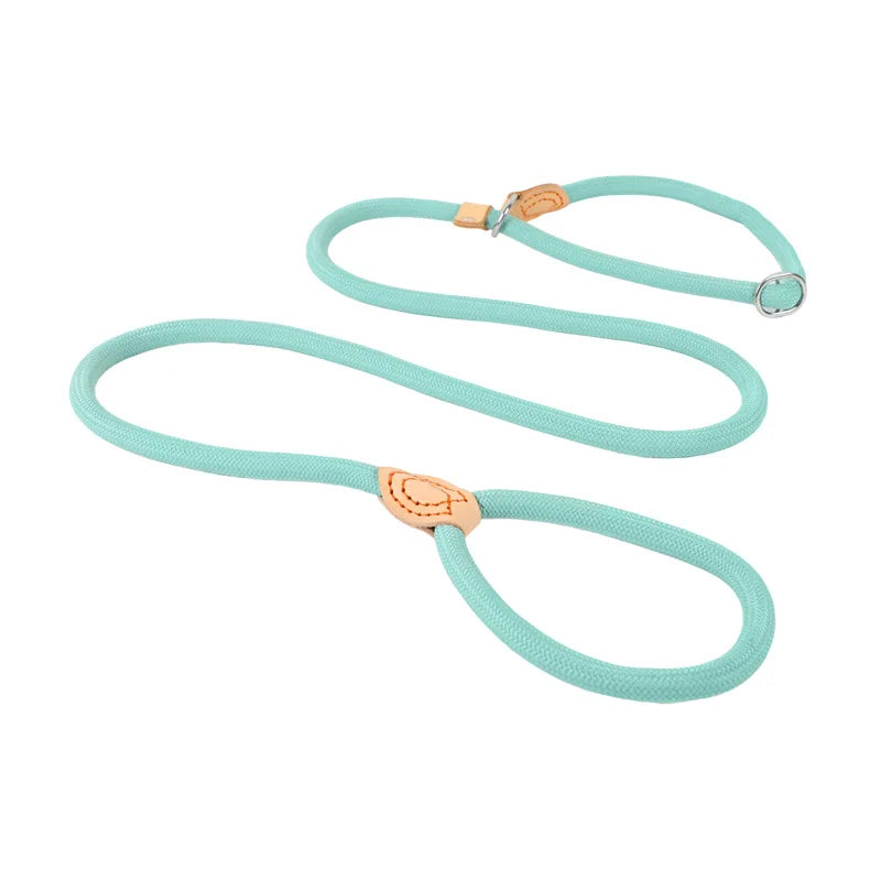 WizePet Heavy Duty Braided Slip Rope Dog Leash | Adjustable Training Lead & Collar for Medium & Large Dogs