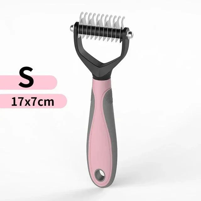 2-in-1 Stainless Steel Pet Grooming Brush | Double-Sided Deshedding & Dematting Comb for Dogs & Cats