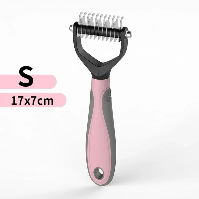 2-in-1 Stainless Steel Pet Grooming Brush | Double-Sided Deshedding & Dematting Comb for Dogs & Cats