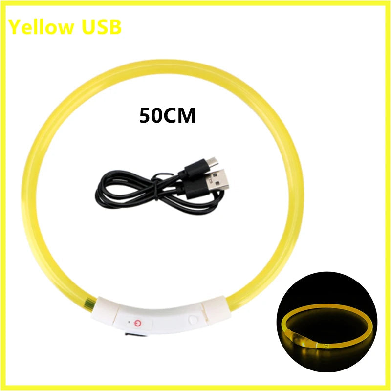 USB Rechargeable LED Dog Collar — Night Safety Glow