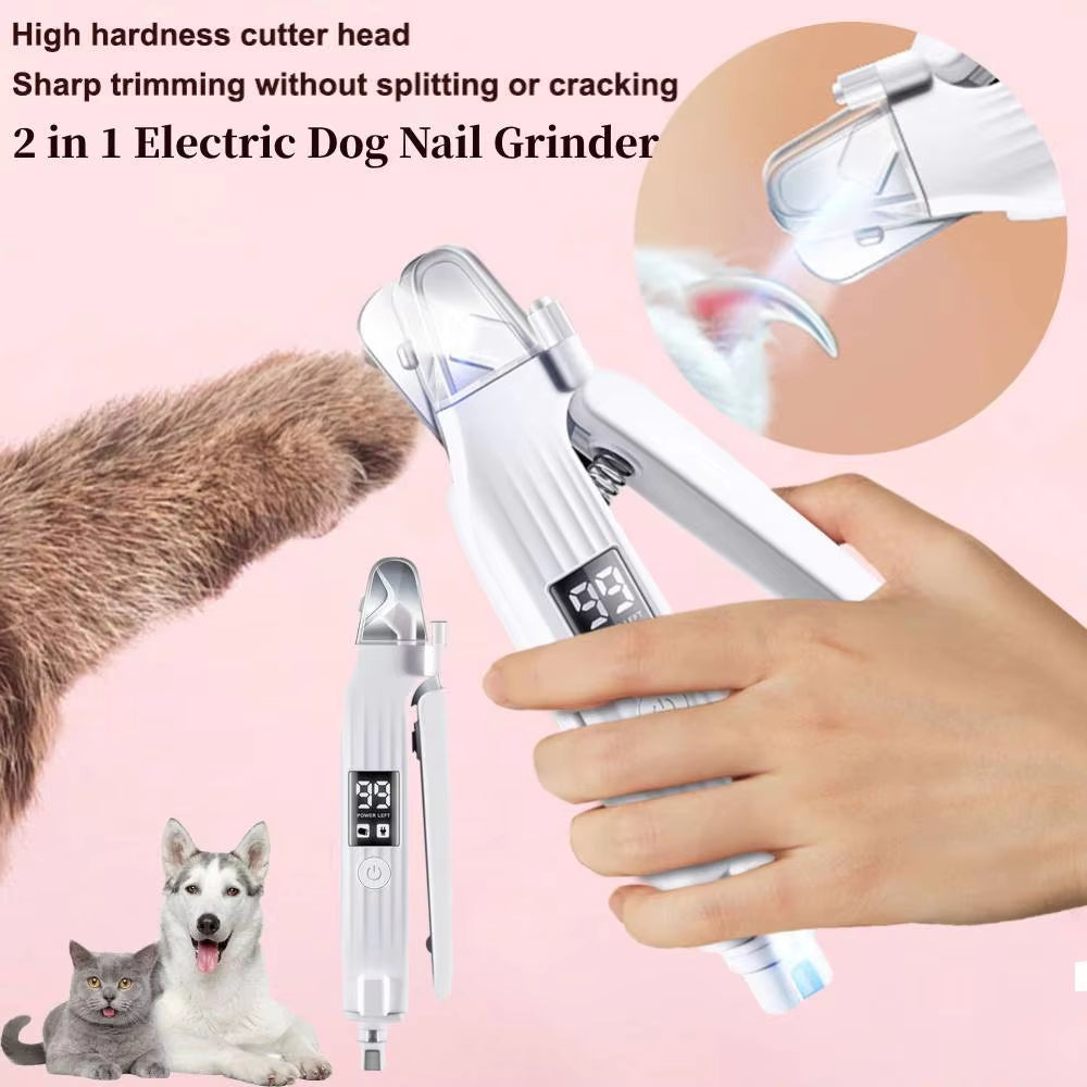PawTrim Pro™ 2-in-1 Electric Pet Nail Trimmer & Grinder 🐾✨