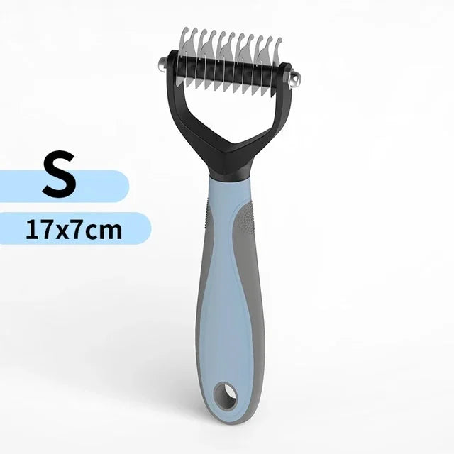2-in-1 Stainless Steel Pet Grooming Brush | Double-Sided Deshedding & Dematting Comb for Dogs & Cats