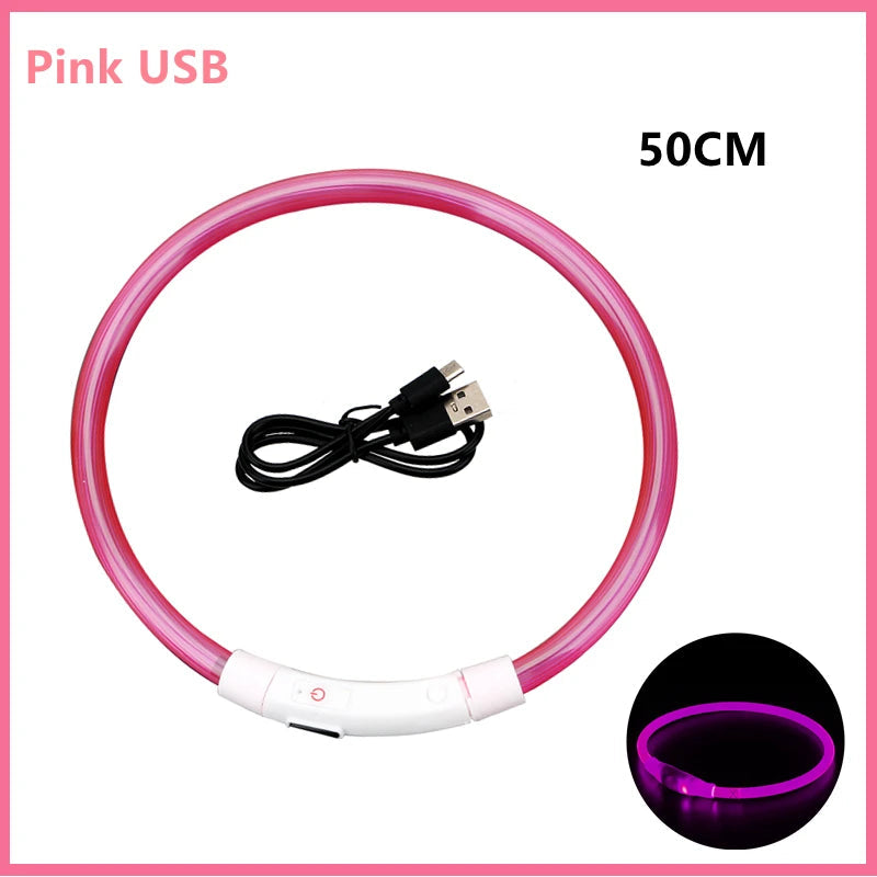 USB Rechargeable LED Dog Collar — Night Safety Glow