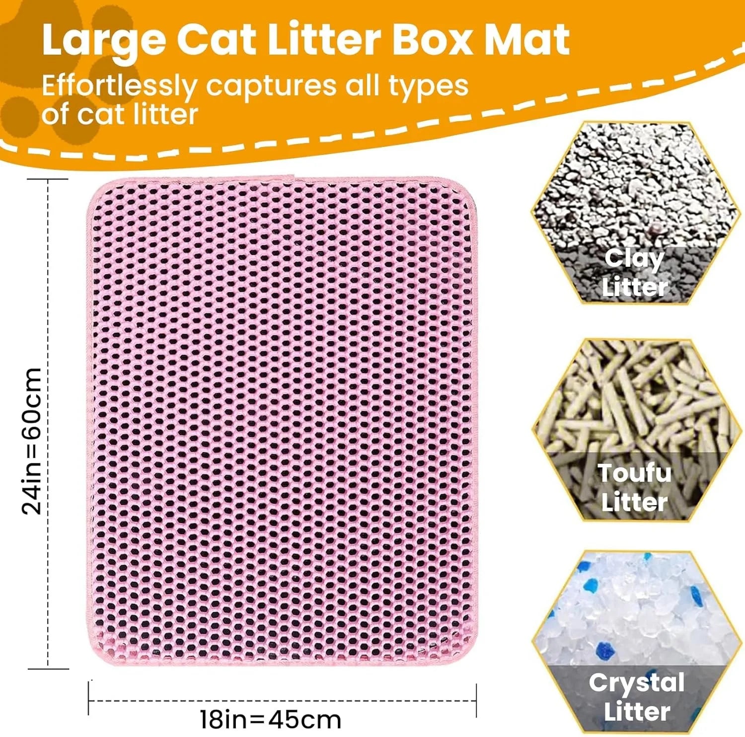 PawShield™ Waterproof Double Layer Cat Litter Mat 🐾 | Honeycomb Litter Trapper for Cleaner Floors