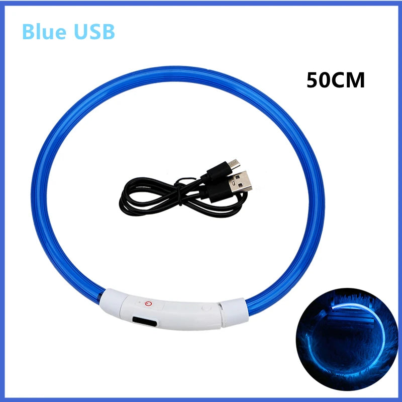 USB Rechargeable LED Dog Collar — Night Safety Glow
