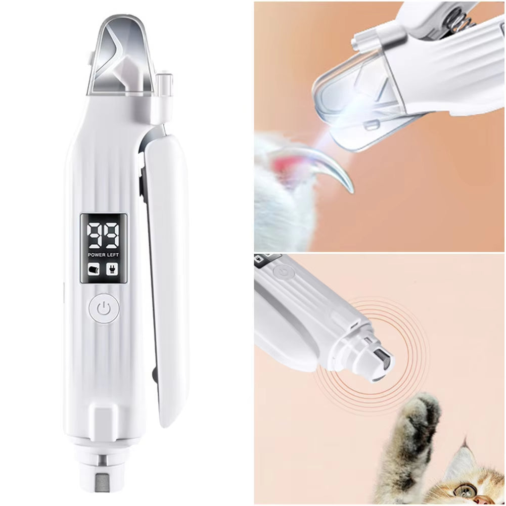 PawTrim Pro™ 2-in-1 Electric Pet Nail Trimmer & Grinder 🐾✨