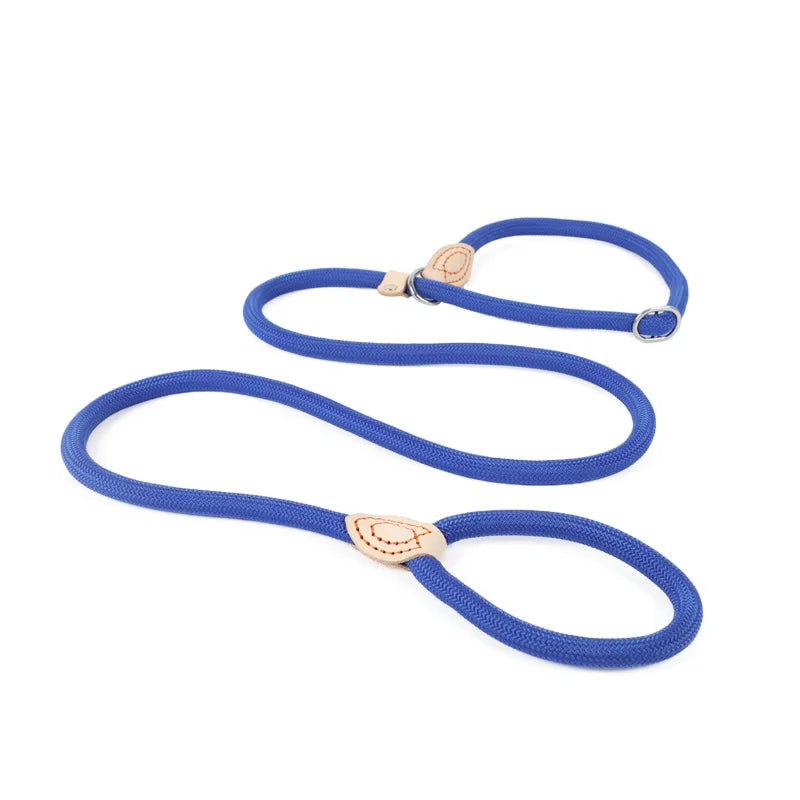 WizePet Heavy Duty Braided Slip Rope Dog Leash | Adjustable Training Lead & Collar for Medium & Large Dogs