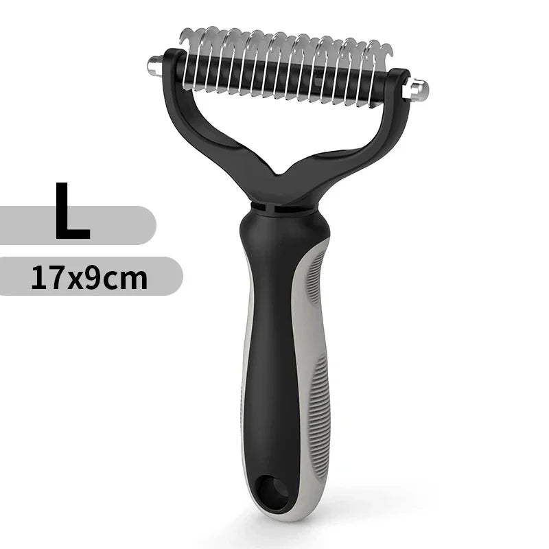 2-in-1 Stainless Steel Pet Grooming Brush | Double-Sided Deshedding & Dematting Comb for Dogs & Cats