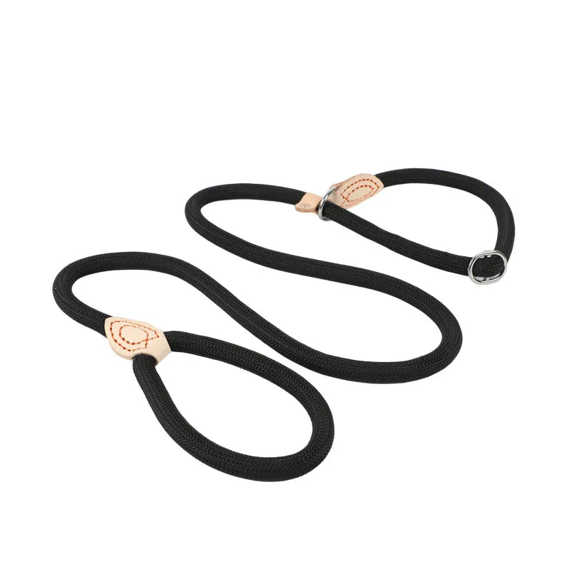 WizePet Heavy Duty Braided Slip Rope Dog Leash | Adjustable Training Lead & Collar for Medium & Large Dogs