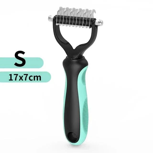 2-in-1 Stainless Steel Pet Grooming Brush | Double-Sided Deshedding & Dematting Comb for Dogs & Cats