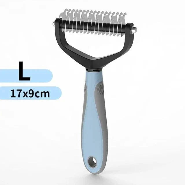 2-in-1 Stainless Steel Pet Grooming Brush | Double-Sided Deshedding & Dematting Comb for Dogs & Cats