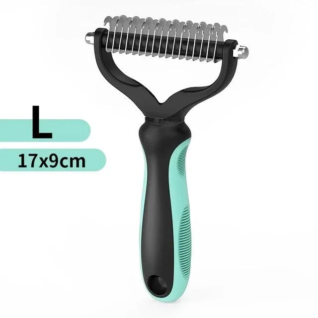 2-in-1 Stainless Steel Pet Grooming Brush | Double-Sided Deshedding & Dematting Comb for Dogs & Cats