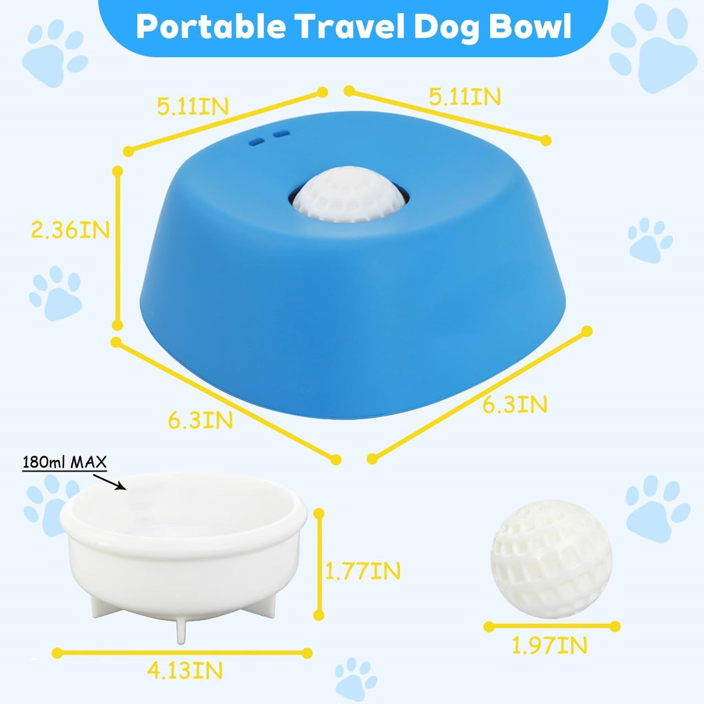 Dog Licking Bowl with Rolling Ball | Slow Feeder & Anti-Spill Liquid Feeding Bowl for Dogs